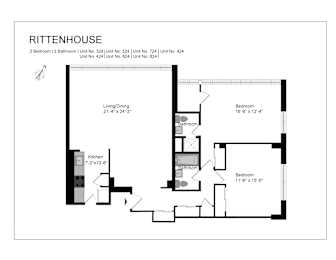  Floor Plan 2 Bedroom 2 Bathroom